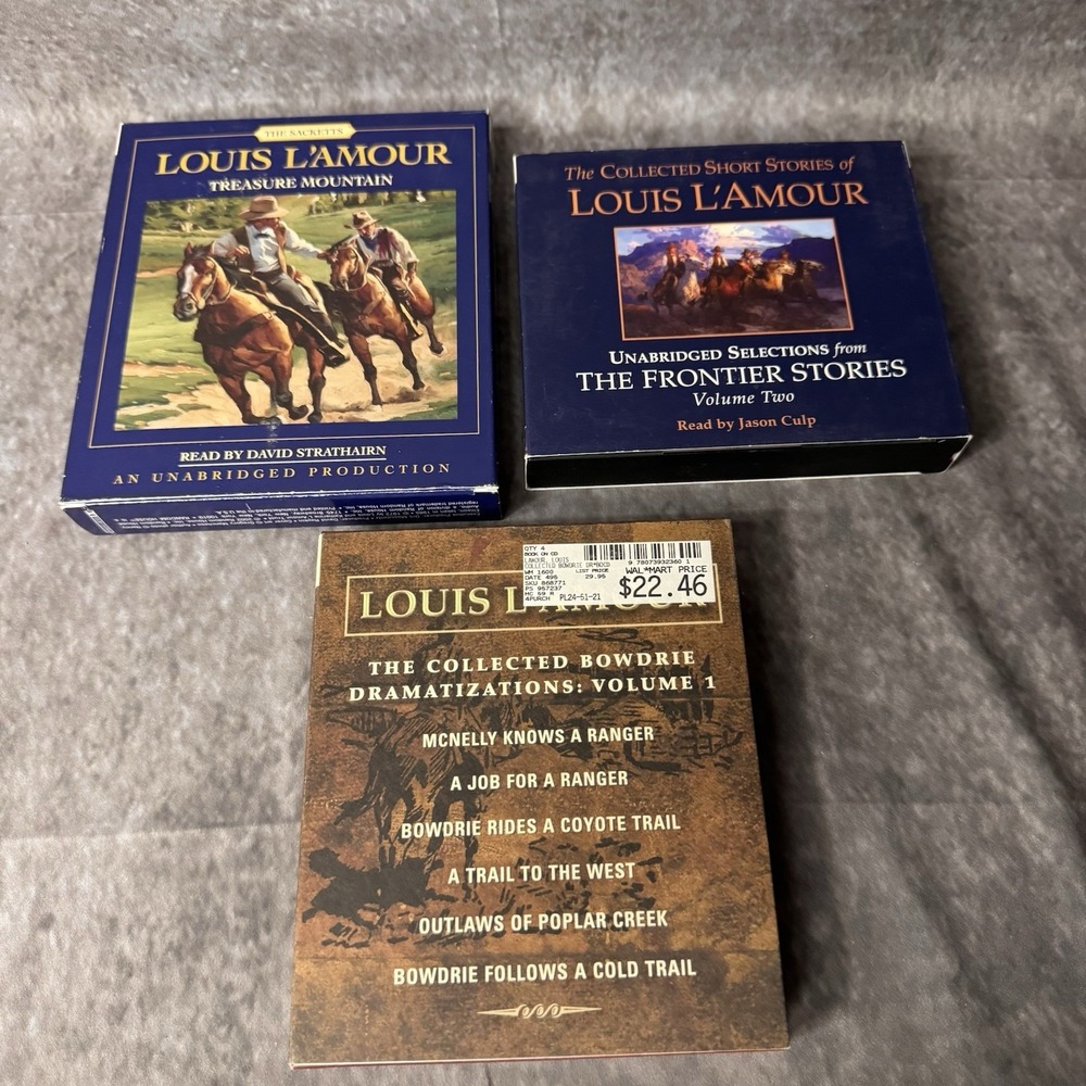 3 Louis L'Amour Audio Book CDs Treasure Mountain Frontier Stories Browse Drama